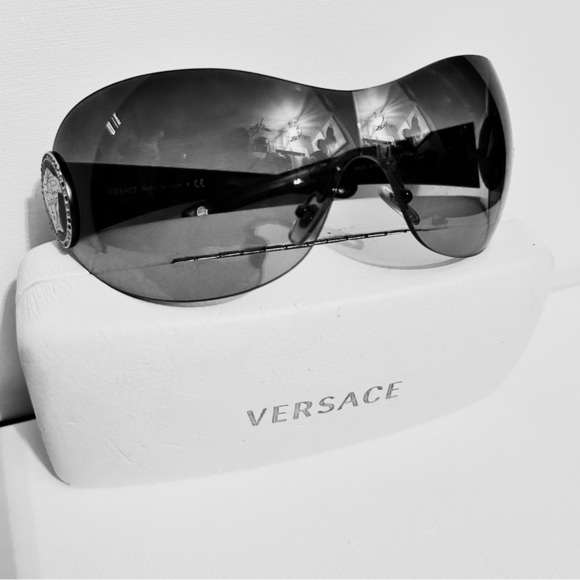 Versace Accessories - Vintage Versace Sunglasses Medusa Black Tint Crystal Medusa Logo/case included